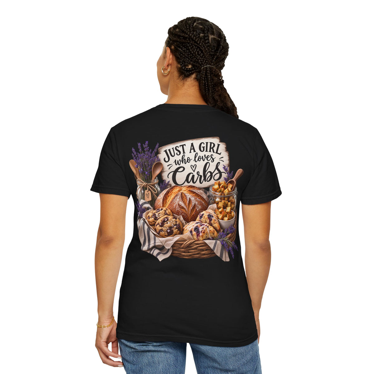 “Just a Girl Who Loves Carbs” Bakery Graphic Tee
