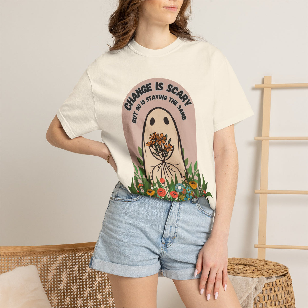 Change Is Scary — Floral Botanical Graphic Tee
