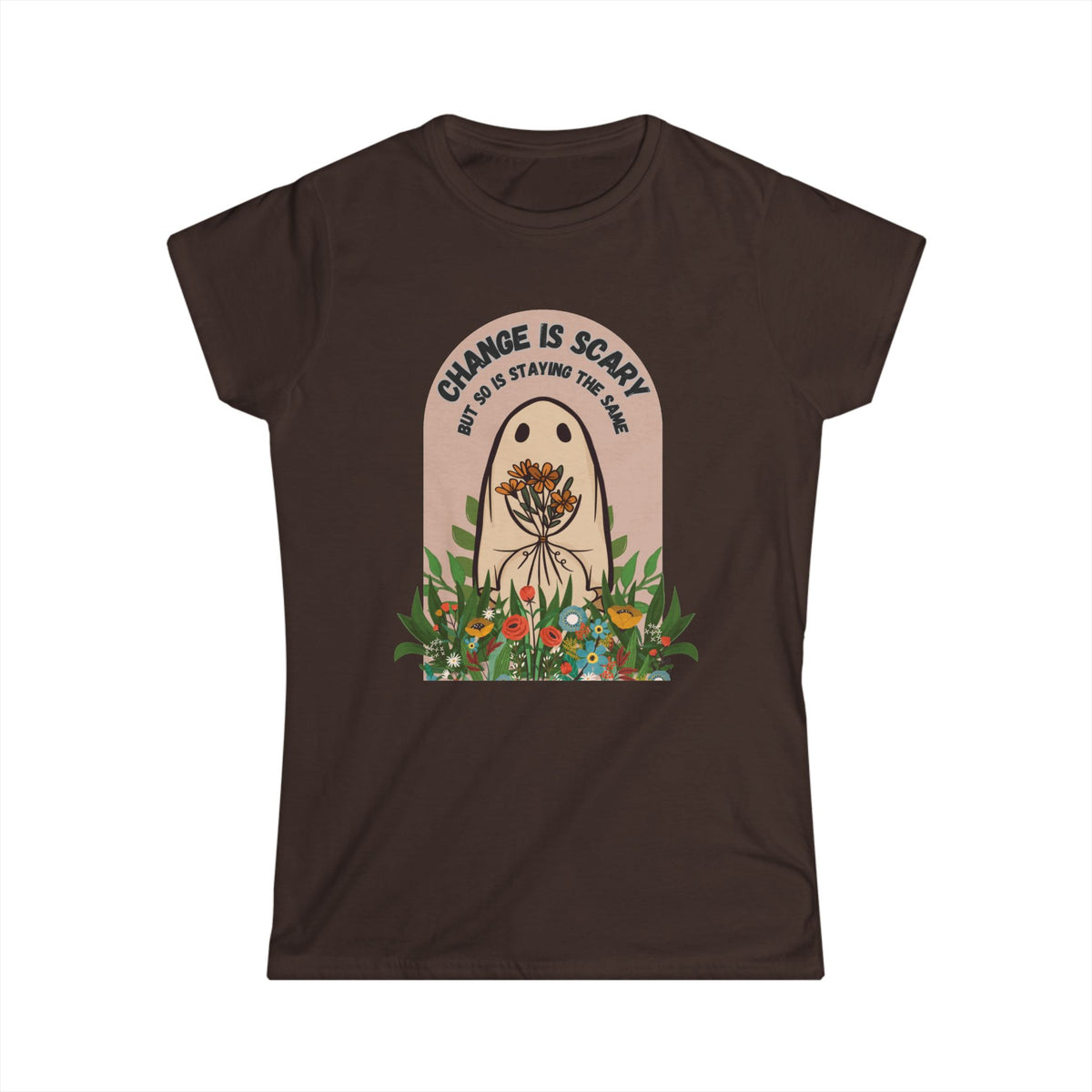 Change Is Scary — Women's Floral Botanical Softstyle Tee