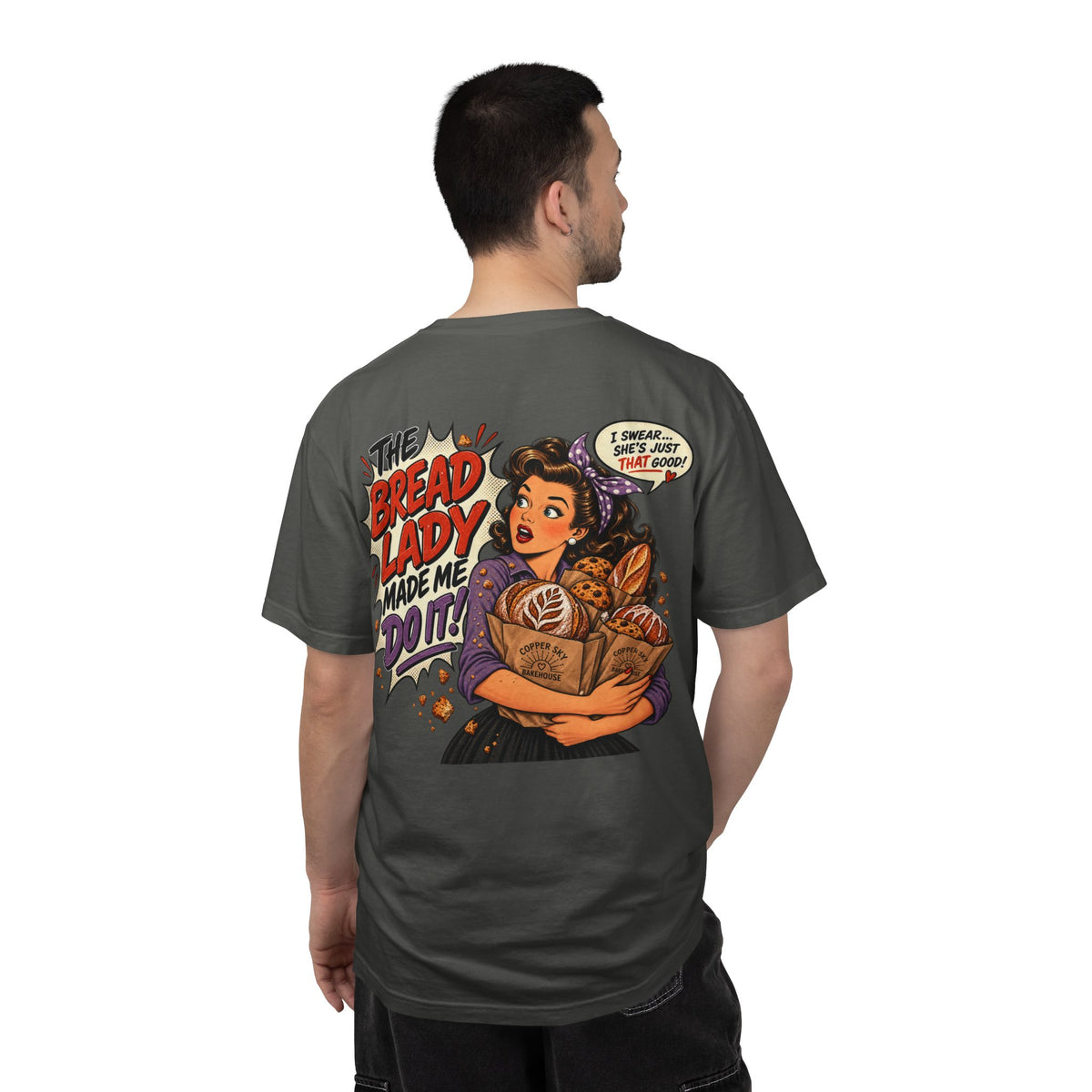 Bread Lady Graphic T-Shirt — Retro Baker Illustration
