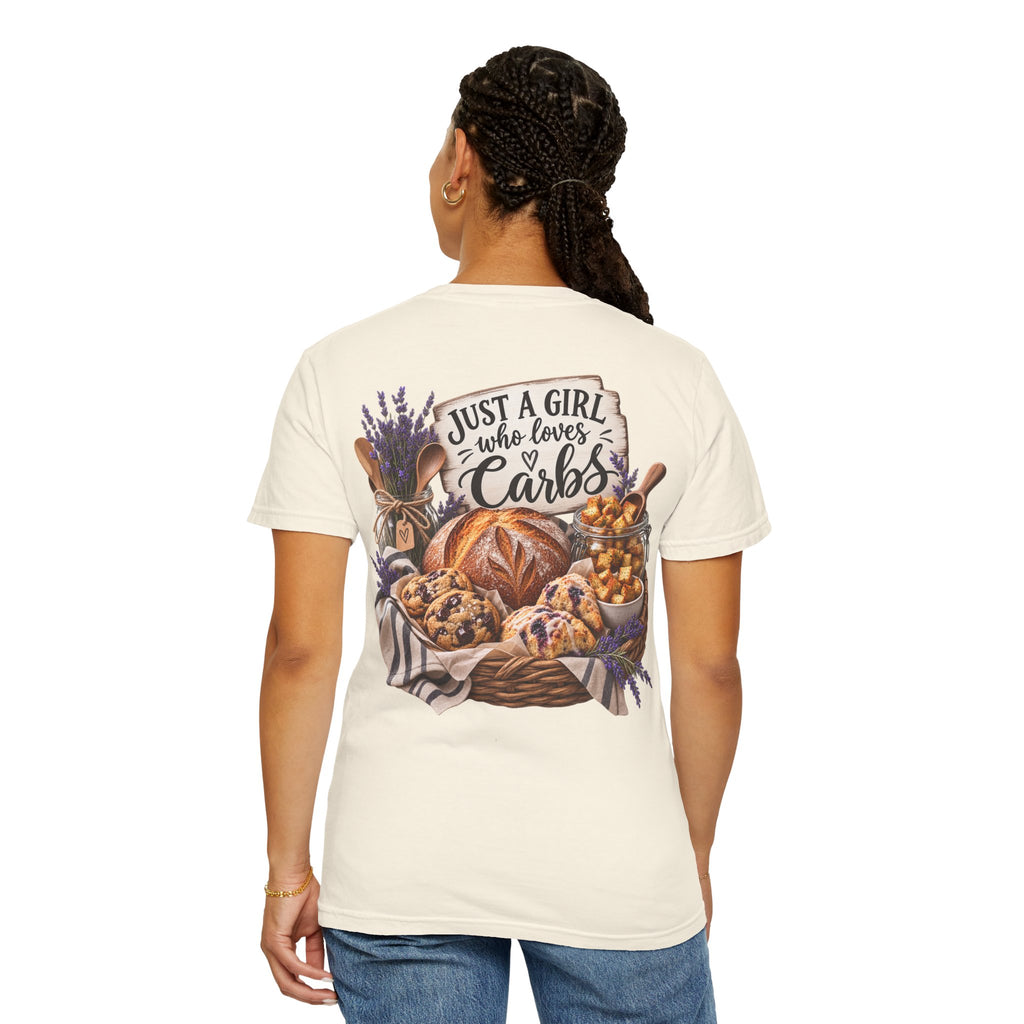 “Just a Girl Who Loves Carbs” Bakery Graphic Tee