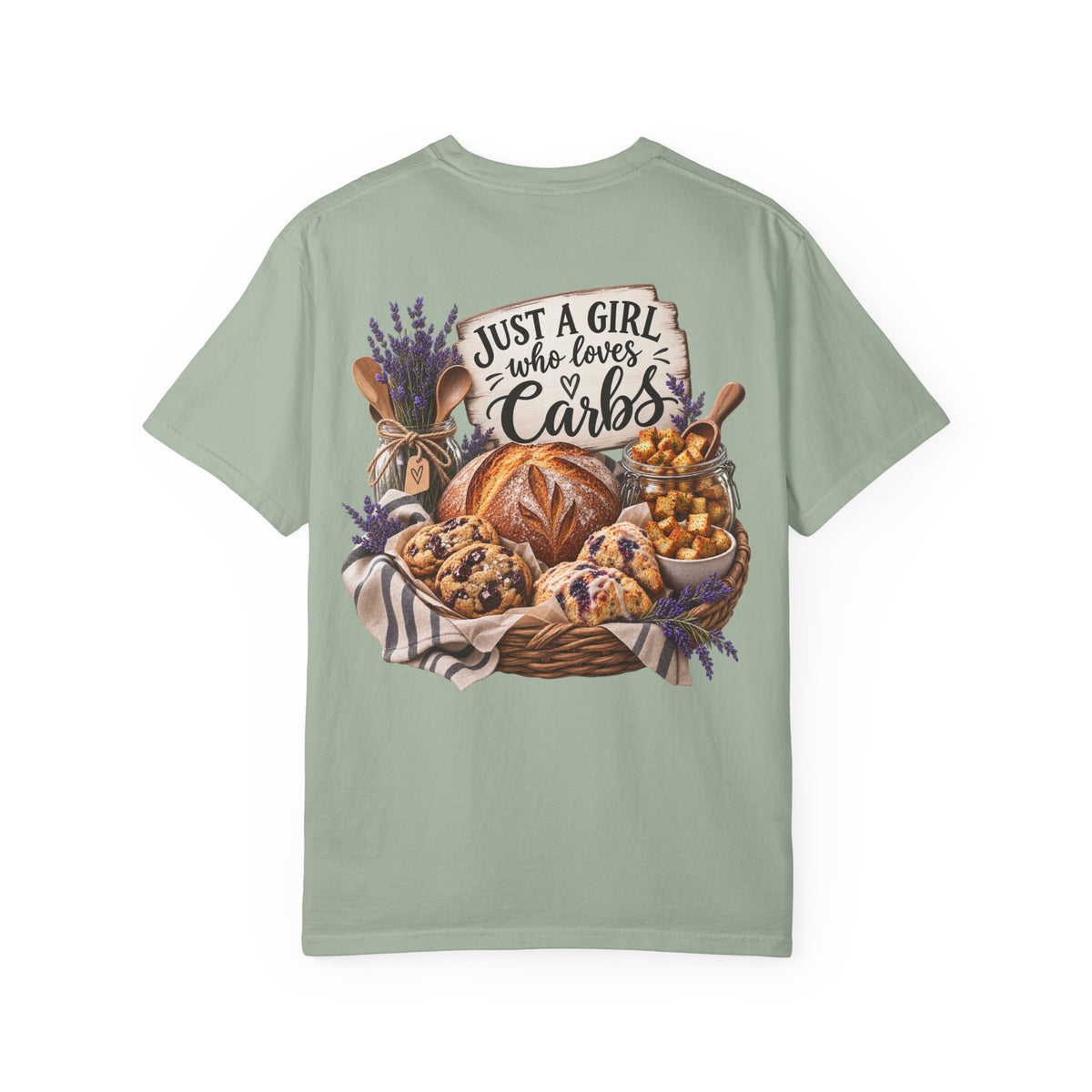 “Just a Girl Who Loves Carbs” Bakery Graphic Tee