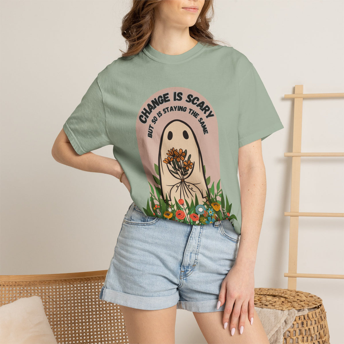 Change Is Scary — Floral Botanical Graphic Tee