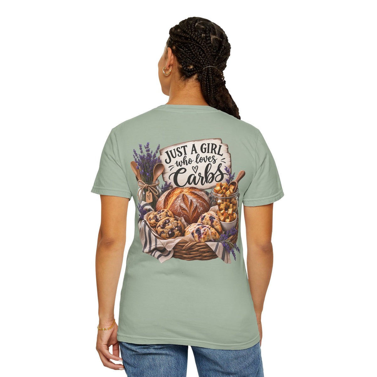 “Just a Girl Who Loves Carbs” Bakery Graphic Tee