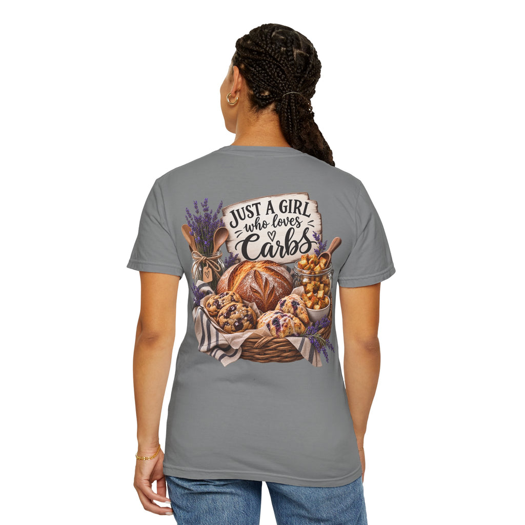 “Just a Girl Who Loves Carbs” Bakery Graphic Tee