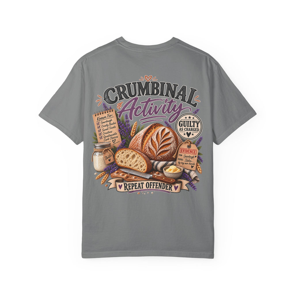 Crumbinal Activity Bread T-Shirt — 'Repeat Offender' Bakery Graphic Tee