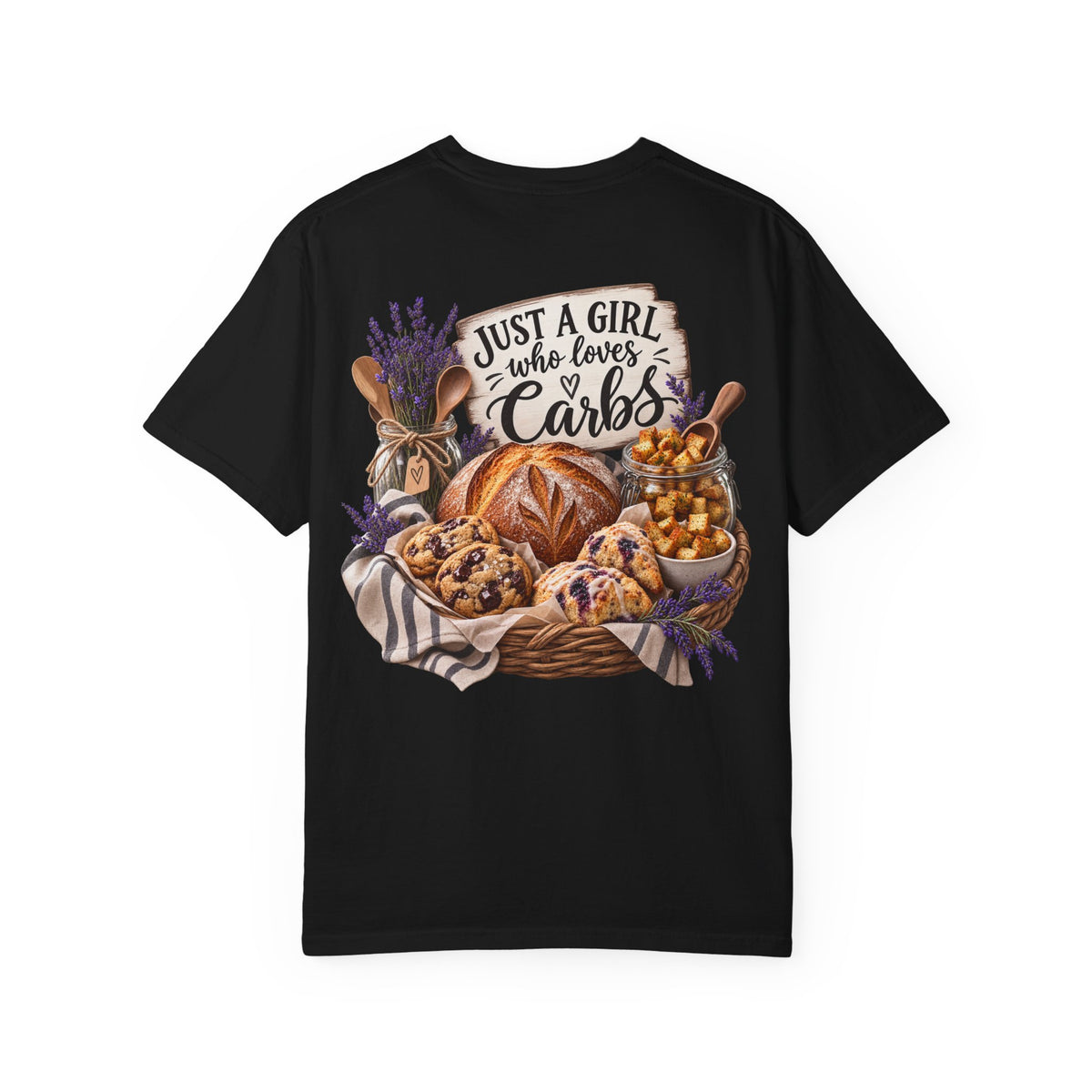“Just a Girl Who Loves Carbs” Bakery Graphic Tee
