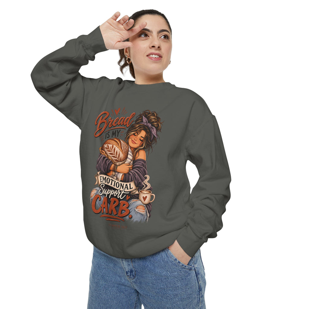 Bread Is My Emotional Support Carb — Cozy Graphic Sweatshirt