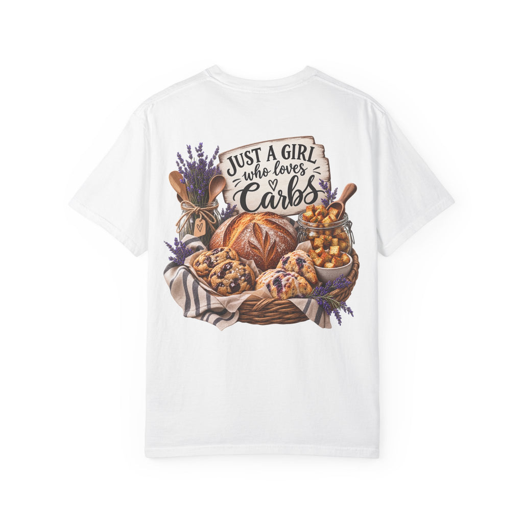 “Just a Girl Who Loves Carbs” Bakery Graphic Tee
